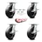 Service Caster 8 Inch Polyolefin Caster Set with Ball Bearing and Brakes/Swivel Locks SCC SCC-35S820-POB-SLB-BSL-4 - alternate 3